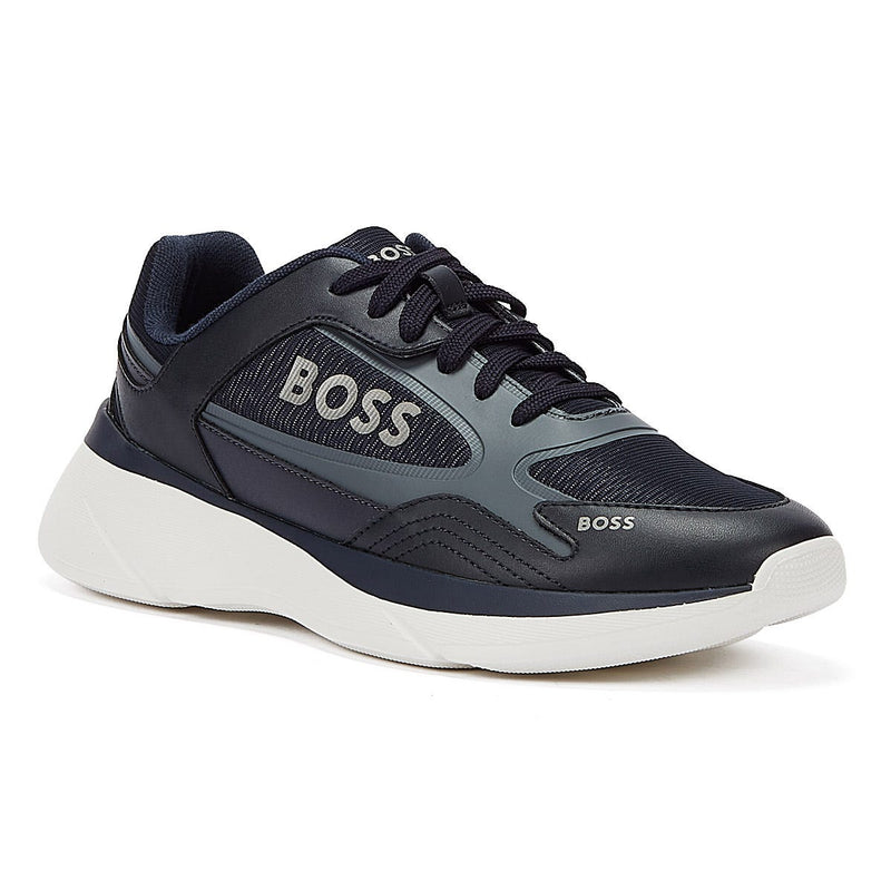 Boss Dean Runn Mens Open Blue Trainers