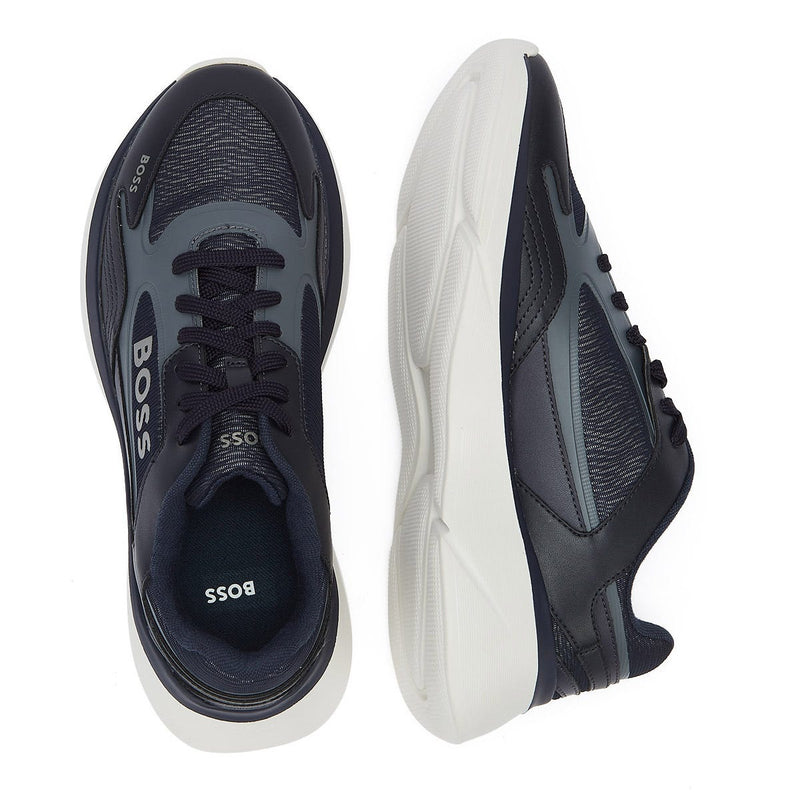 Boss Dean Runn Mens Open Blue Trainers