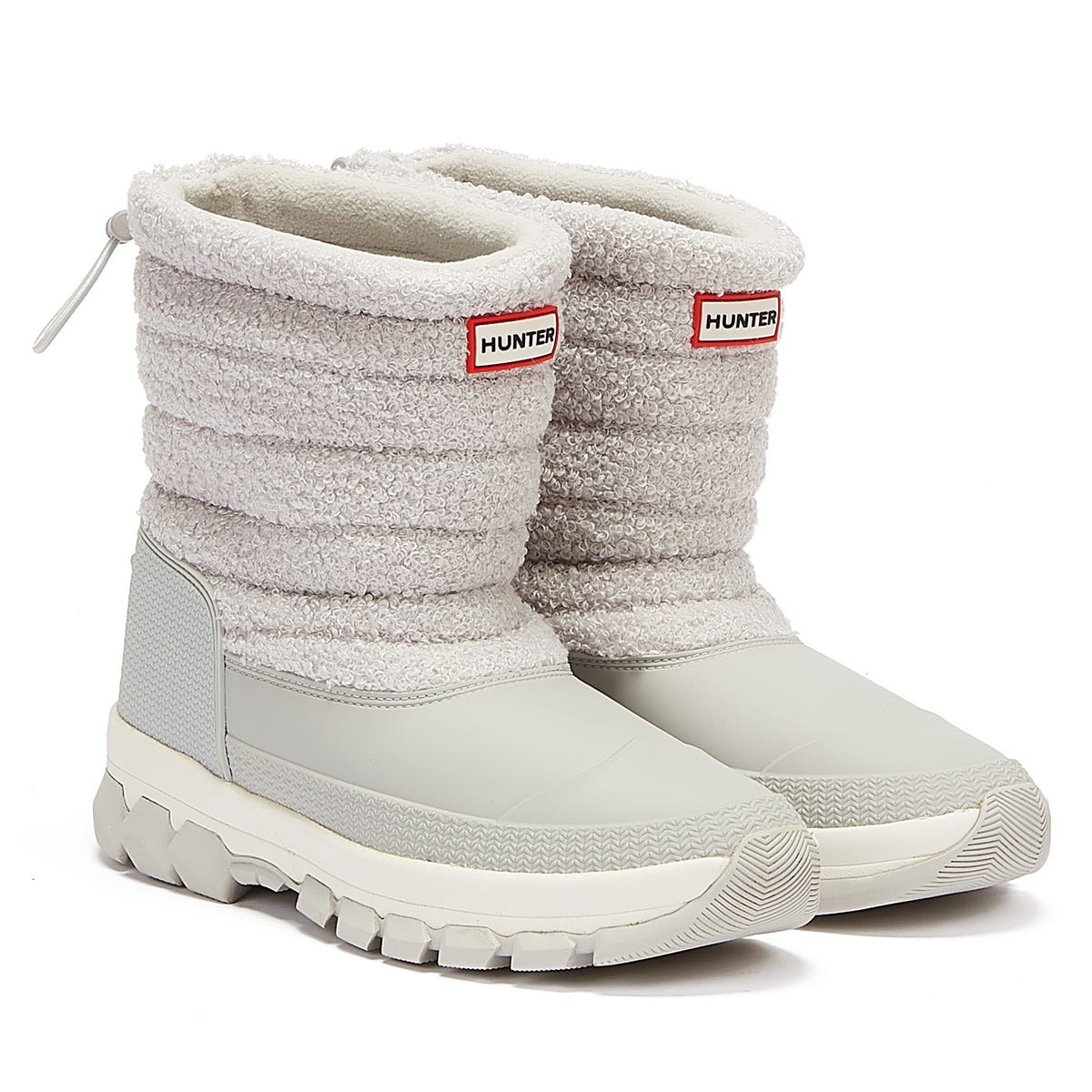 Hunter Sherpa Snowboot Short Womens Grey Boots
