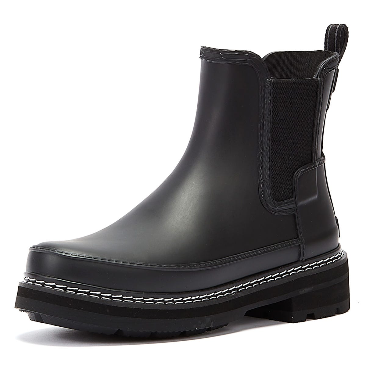 Hunter Chelsea Stitch Detail Womens Black Boots