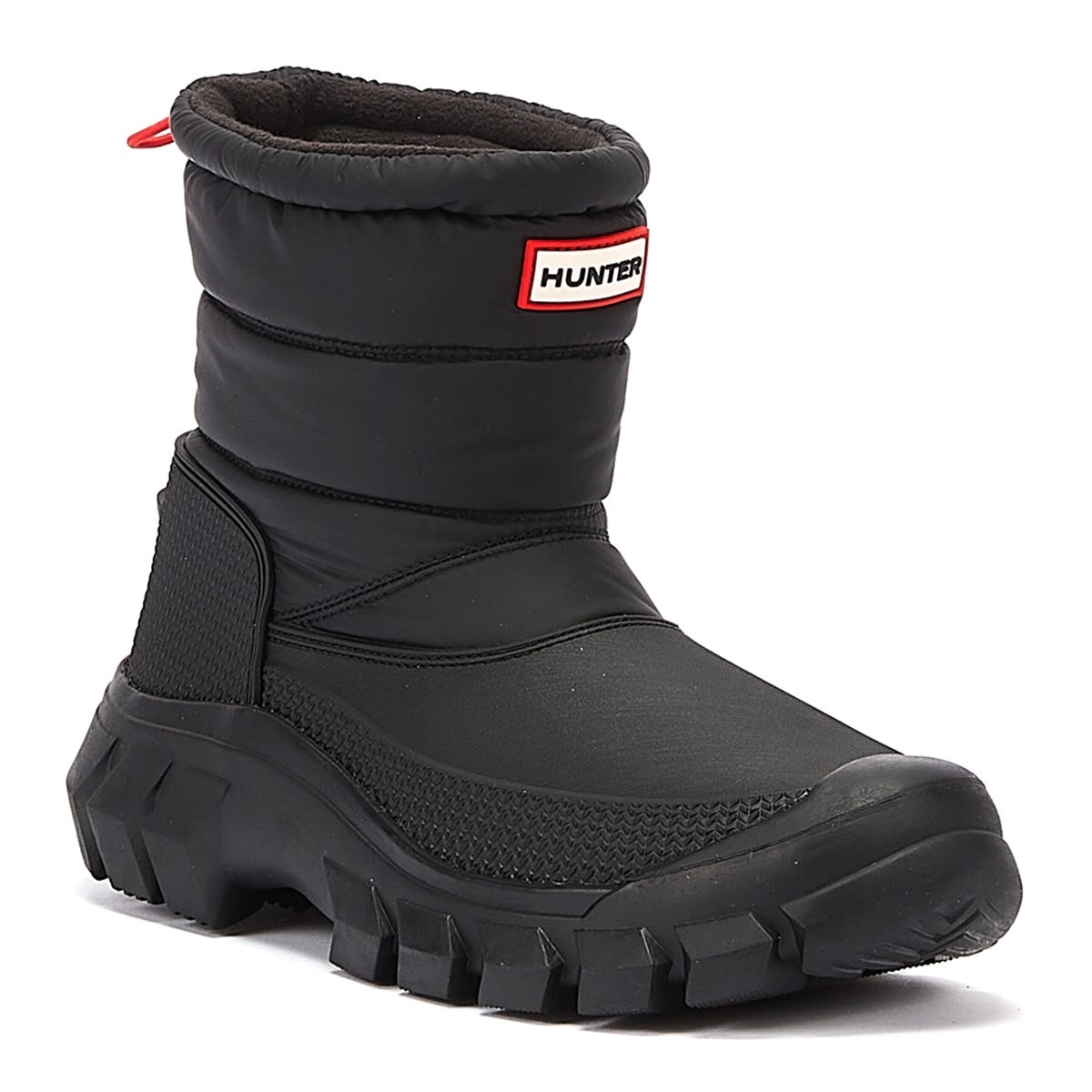 Hunter Intrepid Short Snow Womens Bottes en cuir noir