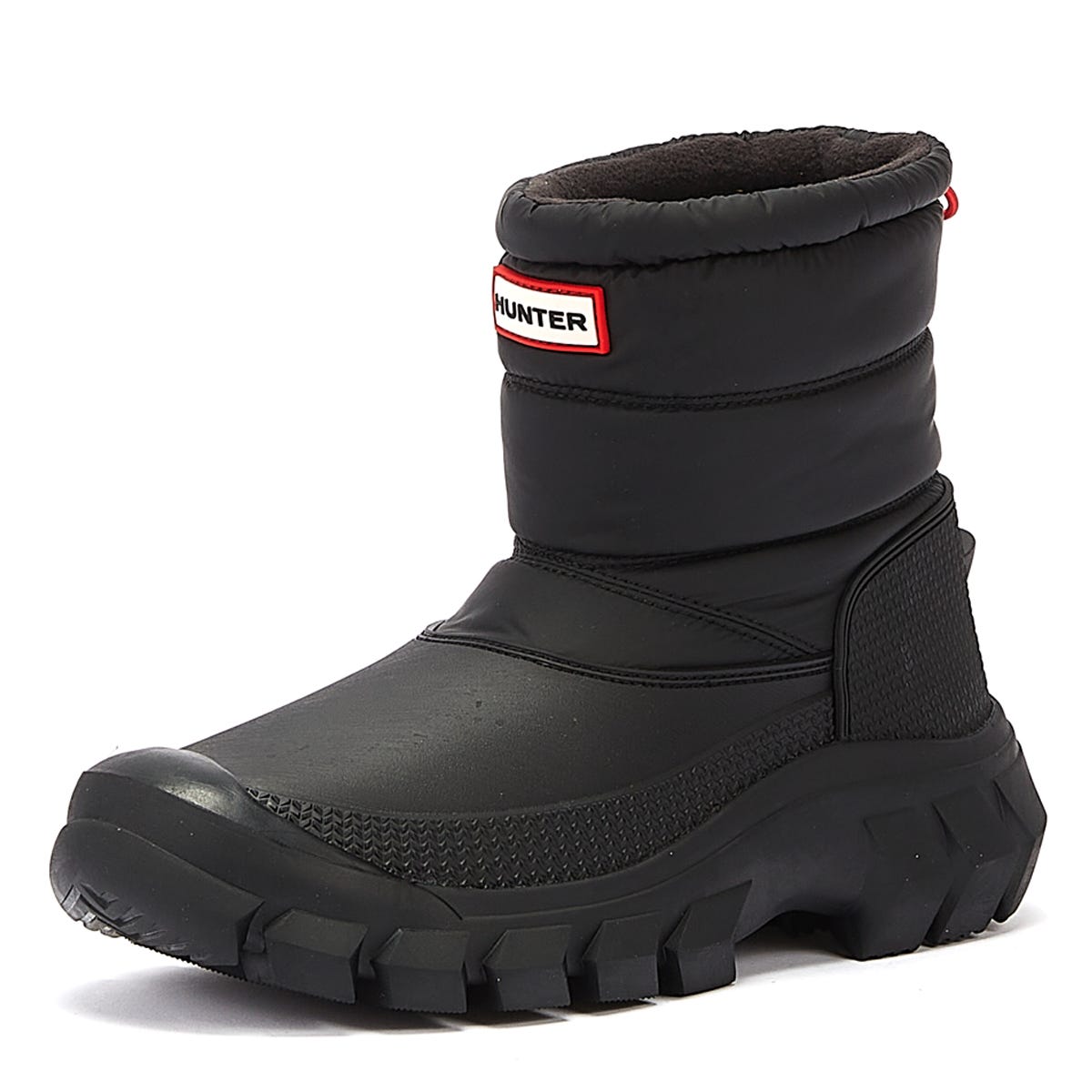 Hunter Intrepid Short Snow Womens Bottes en cuir noir