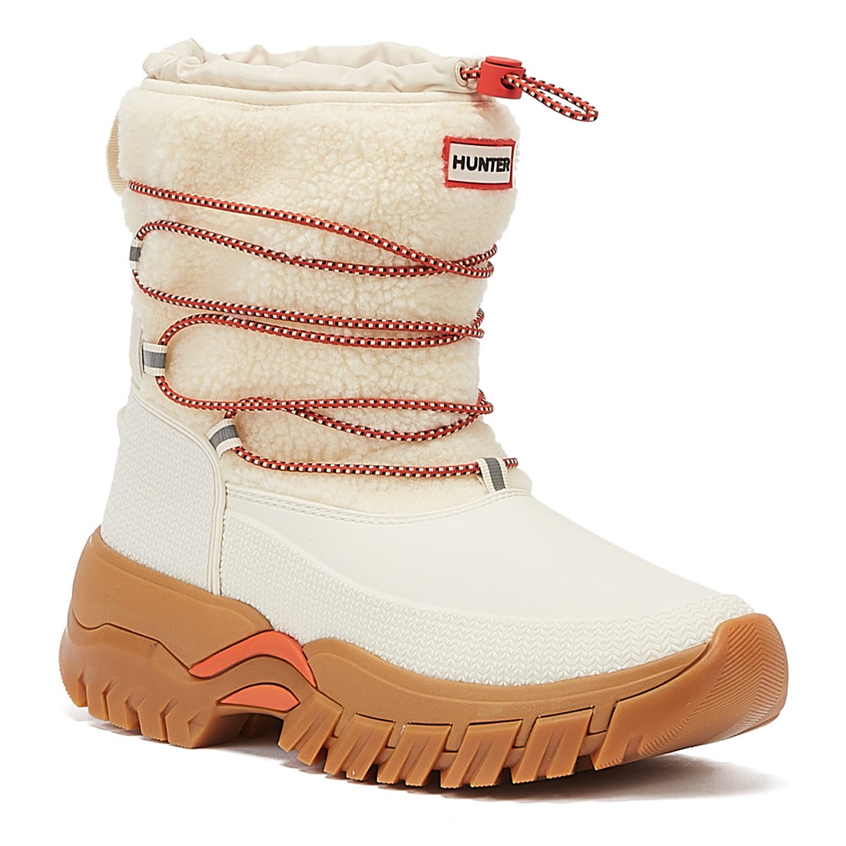 Hunter Short Sherpa Snow Womens White Willow Boots