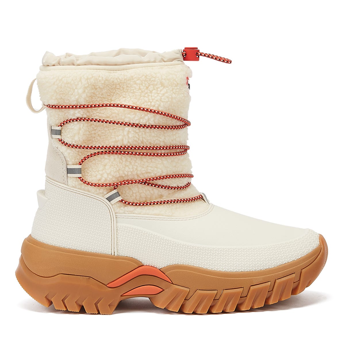 Hunter Short Sherpa Snow Womens White Willow Boots
