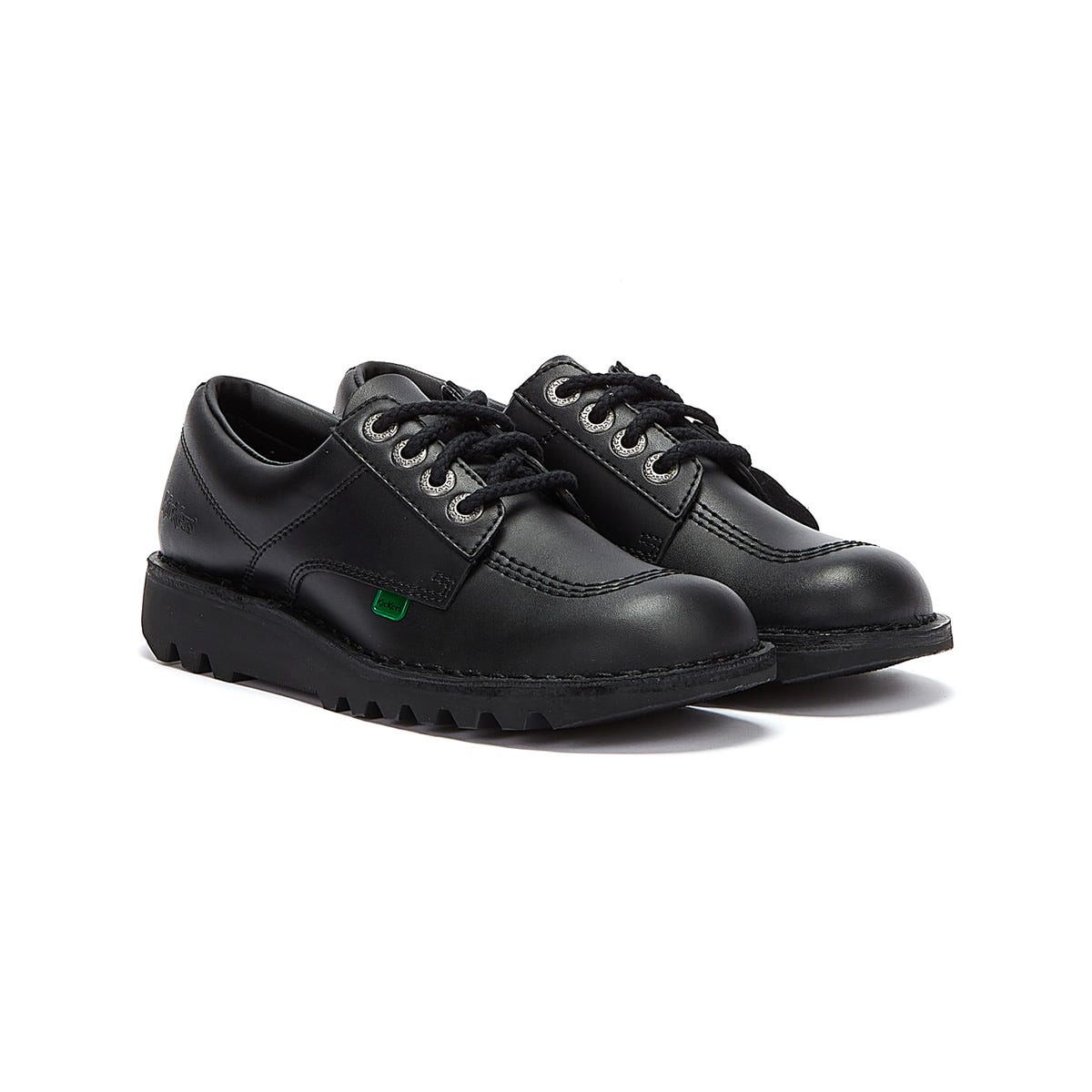 Kickers Kick Lo Chaussures pour les jeunes d'école en cuir noir