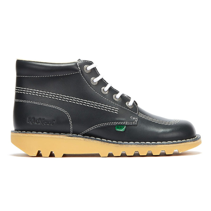 Kickers Bottes En Cuir Bleu Marine/Naturel Kick Hi Core Pour Hommes