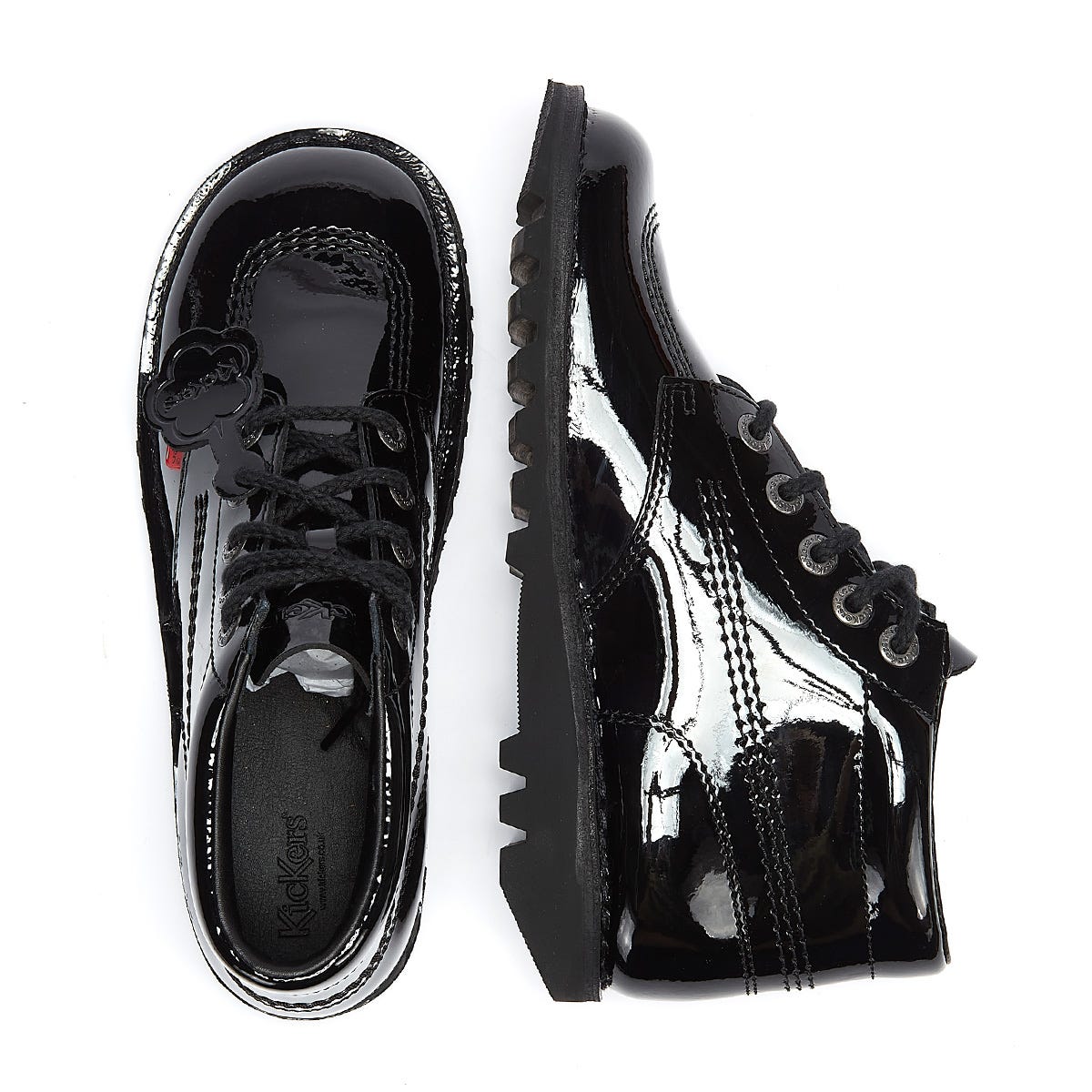 Kickers Kick Hi Bottes vernies noires pour femmes