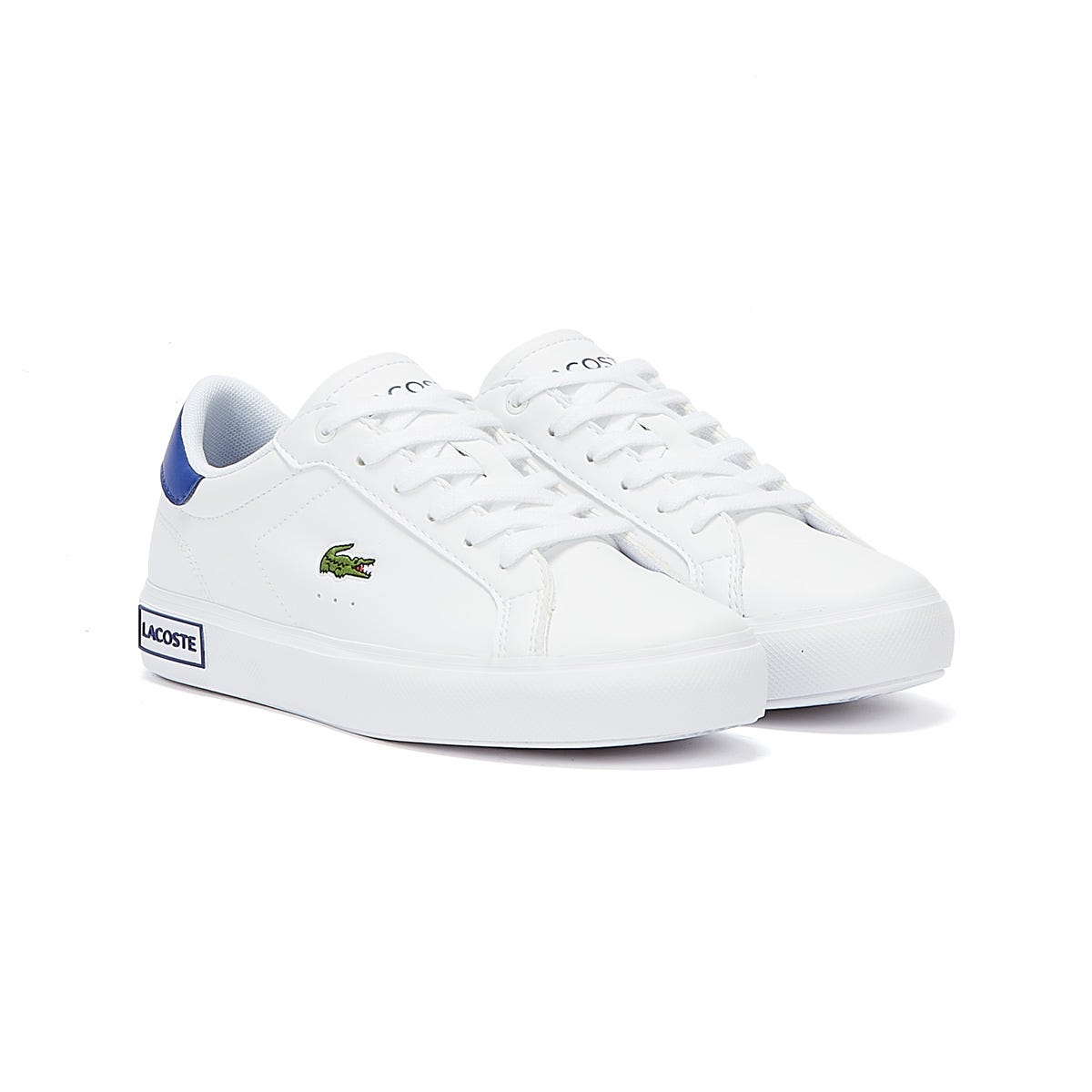 Lacoste Powercourt 0722 1 Junior White / Blue Trainers