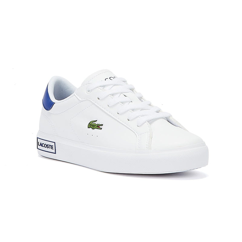Lacoste Powercourt 0722 1 Junior White / Blue Trainers
