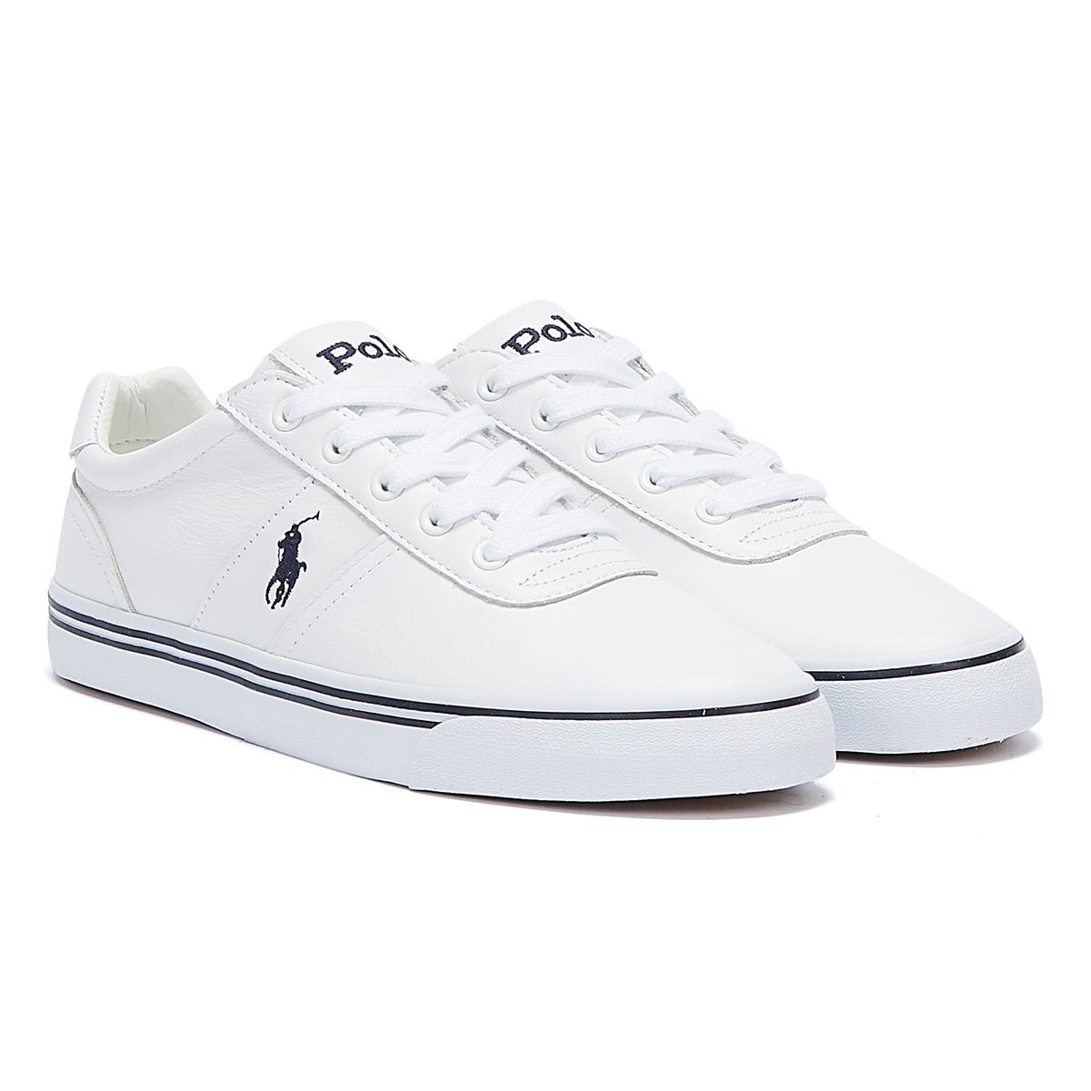 Ralph Lauren Hanford Homme Blanc Cuir Trainers