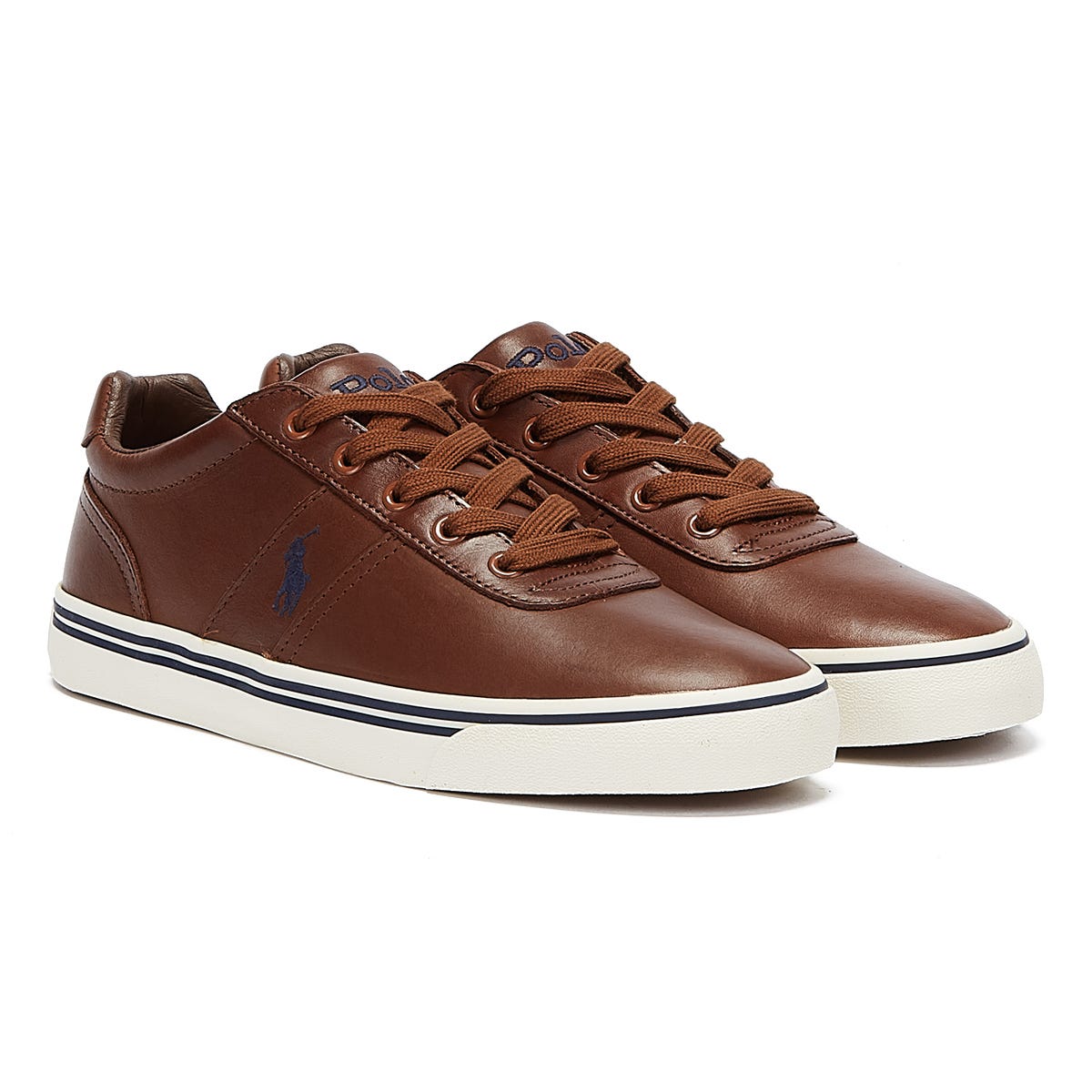 Ralph Lauren Hanford Baskets en cuir marron clair pour homme