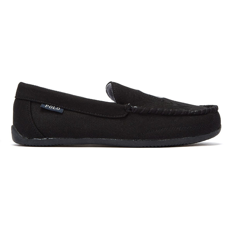 Ralph Lauren Declan Twill Mens Black / Grey Slippers