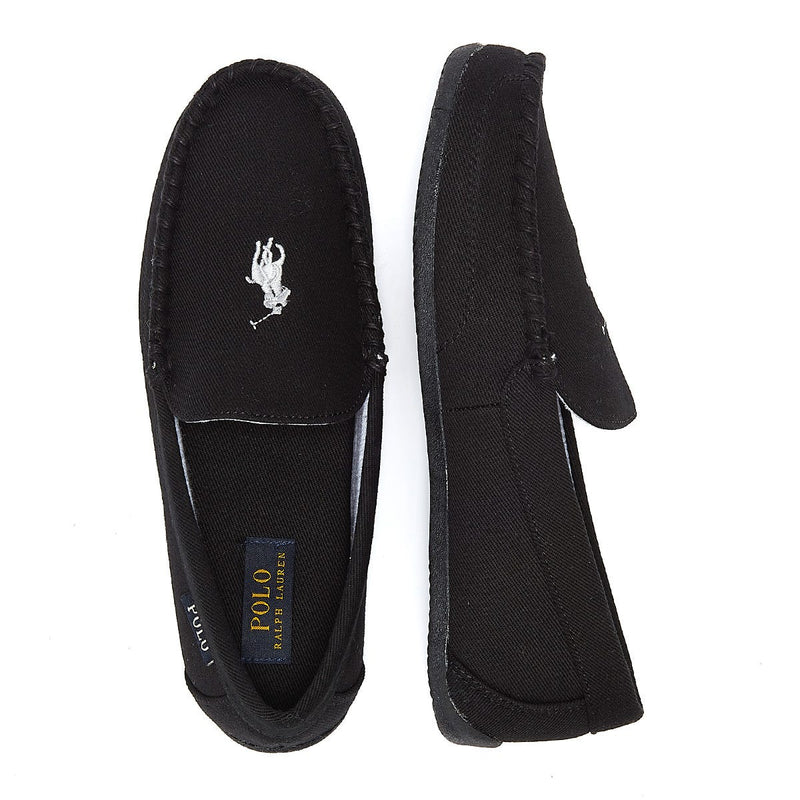Ralph Lauren Declan Twill Mens Black / Grey Slippers