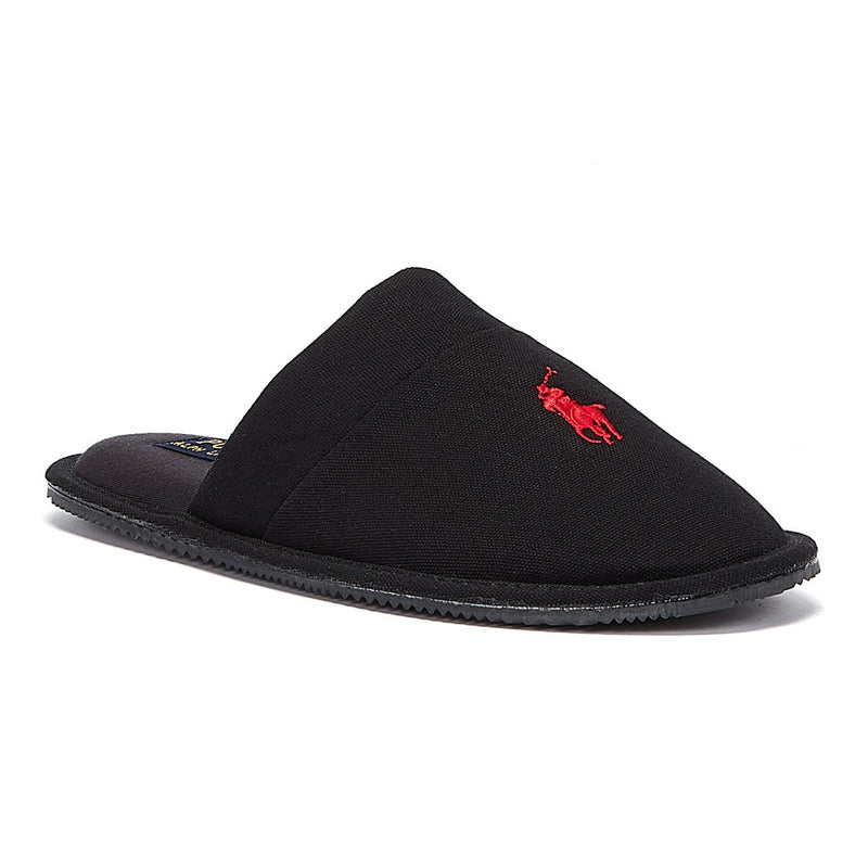 Ralph Lauren Klarence Cotton Mens Black / Red Slippers