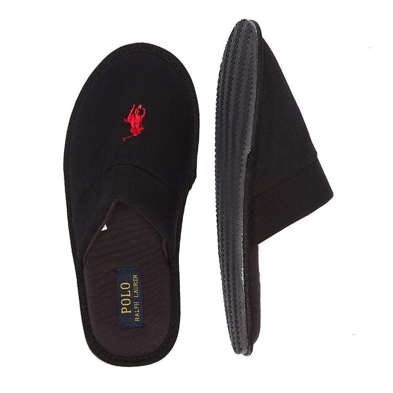 Ralph Lauren Klarence Cotton Mens Black / Red Slippers