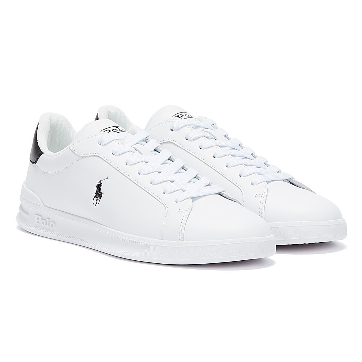 Ralph Lauren Heritage Court II Baskets Homme Blanches/Noires