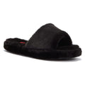 Ralph Lauren Fur Slide Womens Black Slippers