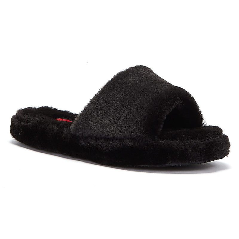 Ralph Lauren Fur Slide Womens Black Slippers