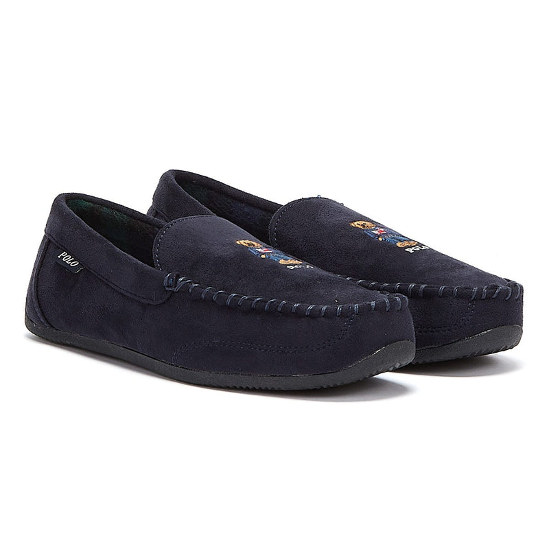 Ralph Lauren Declan Bear Mens Navy Slippers