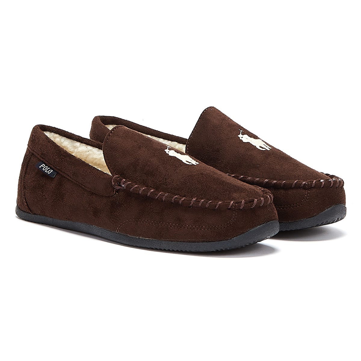 Ralph Lauren Declan Chaussons Homme Marron Foncé