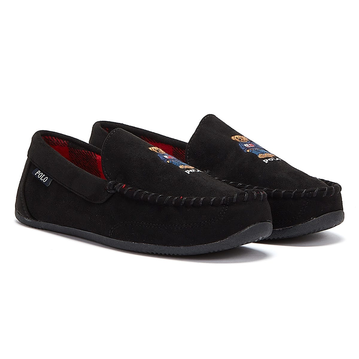 Ralph Lauren Declan Bear Mens Black Slippers