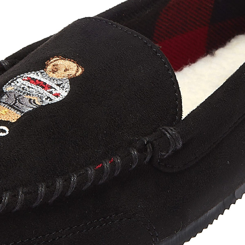 Ralph Lauren Dezi V Bear Womens Black Slippers