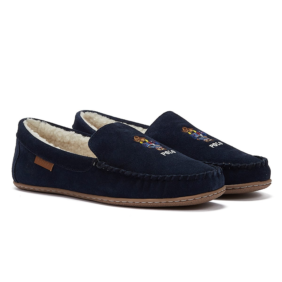 Ralph Lauren Collins Bear Mens Navy Slippers