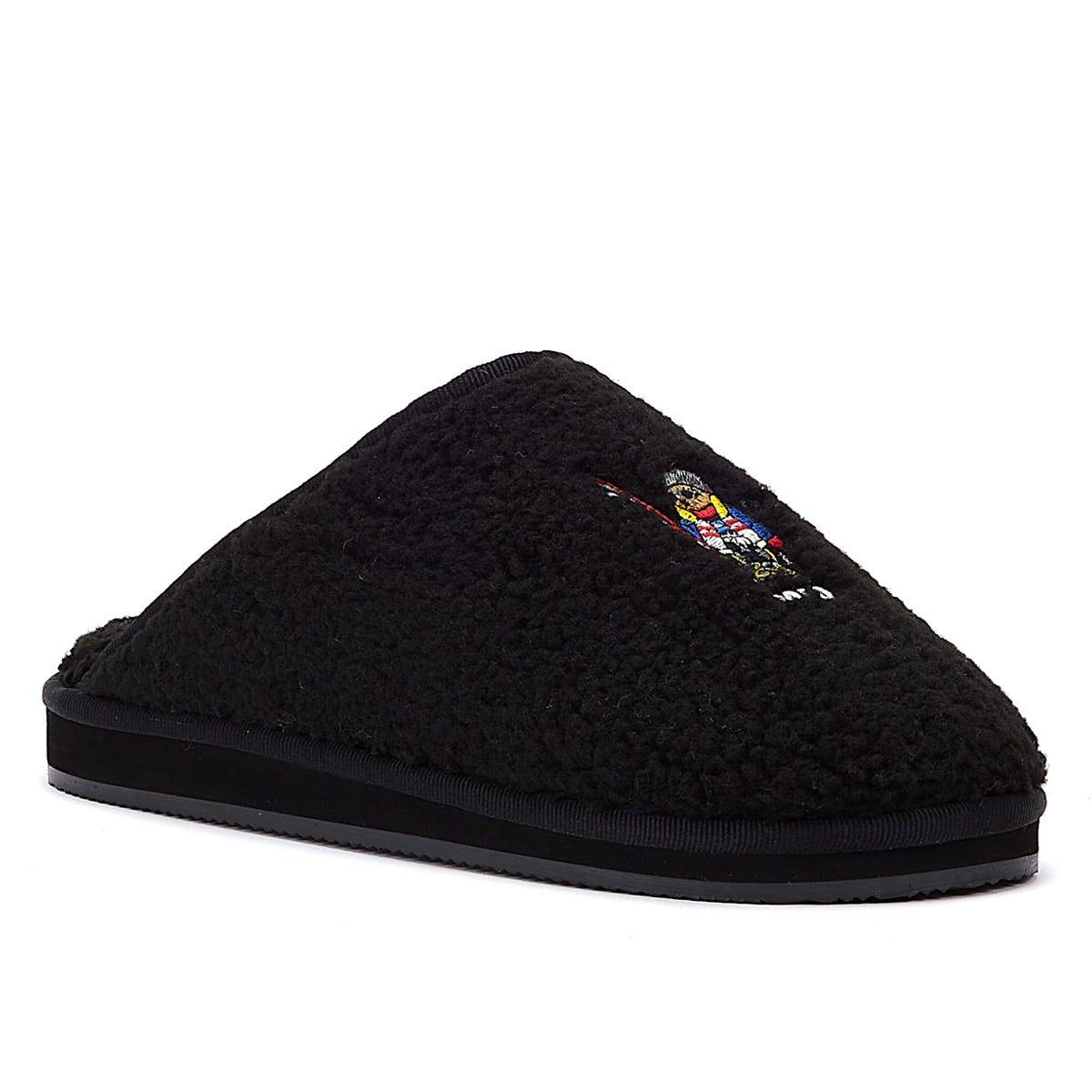Ralph Lauren Kayleigh Scuff II Bear Womens Black Slippers