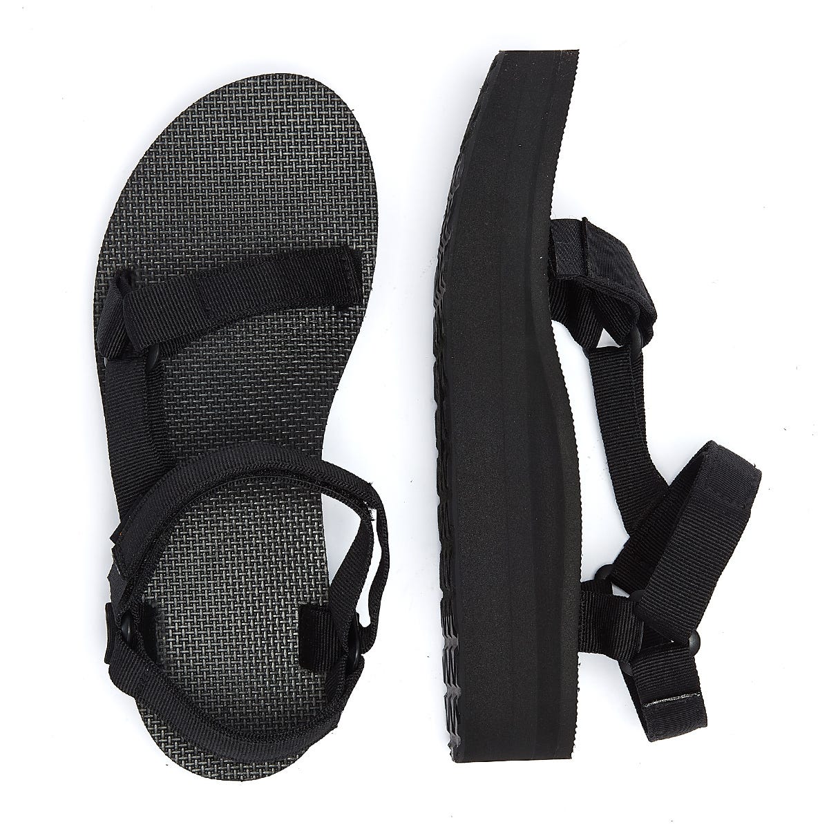 Teva Sandales universelles à plateforme noires pour femmes