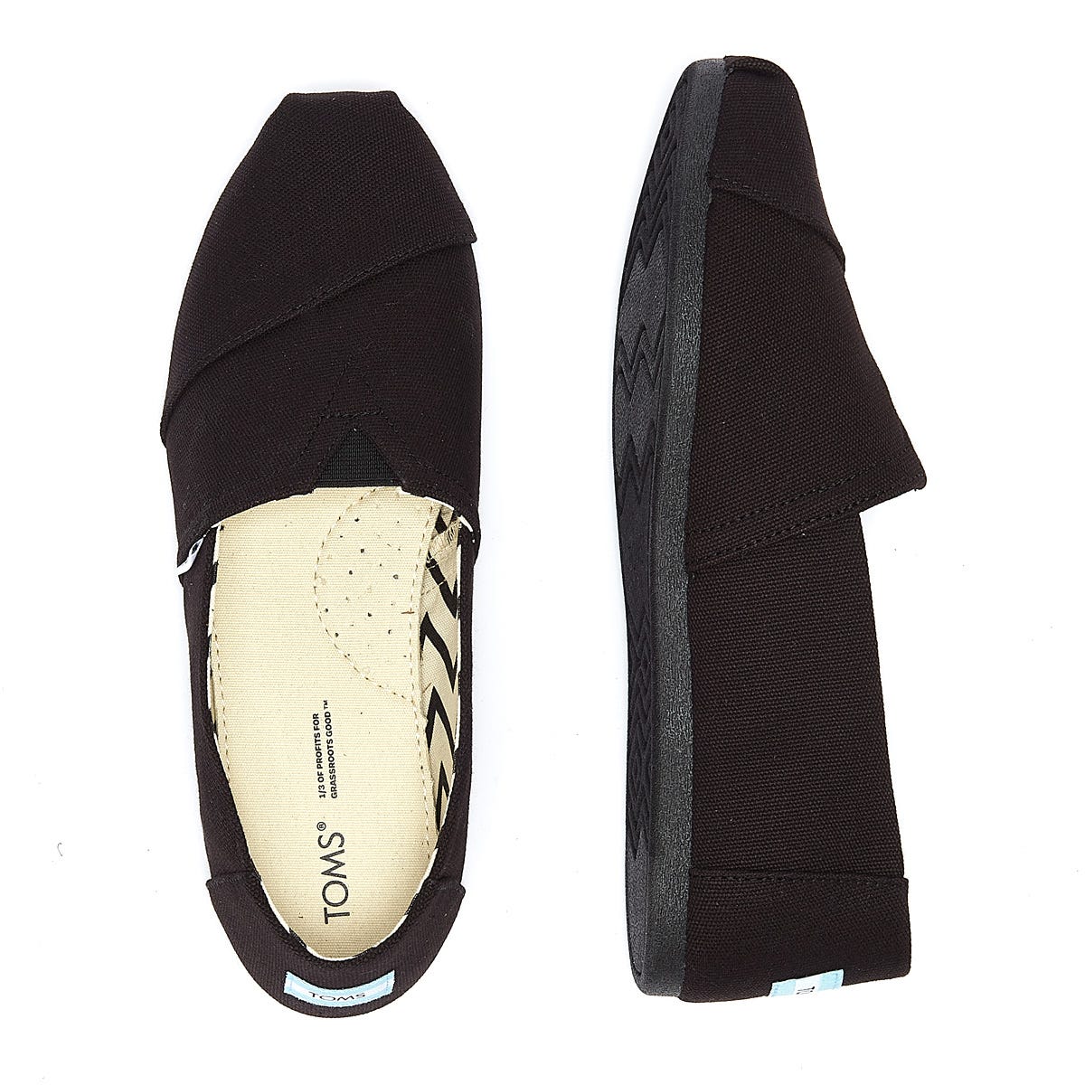 TOMS Alpargata Cotton Canvas Womens Noir / Noir Espadrilles