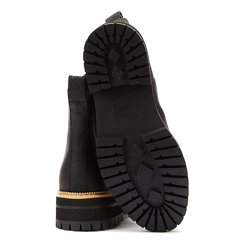 TOMS Dakota Leather Womens Black Boots