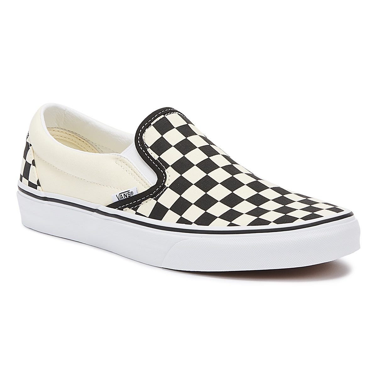 Vans Classic Slip-On Hommes Noir / Blanc Baskets en toile à carreaux