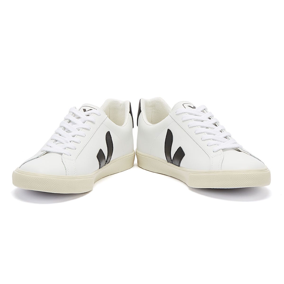 Veja Esplar Leather Baskets blanches / noires pour hommes